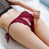 Panty Sexy Erotic Comfortable Nylon Hollow Lace See-through Thong for Valentine's Day