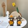 1/2Pcs Highland Cow Ornament Window Sill Cow Ornament Halloween Party Resin Decor Indoor Outdoor Decoration 1/2