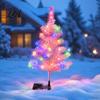Holiday Pathway Lights for Garden Solar Christmas Tree Stake Lights, Outdoor IP65 Waterproof Crooked Lamp with Colorful Light Creative Lawn
