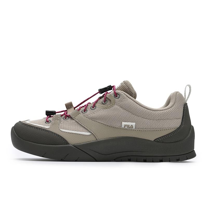 FILA CAMLIFE Mountain Crossing Shoes Abrasion Resistant Breathable Low top Skateboard Shoes Women's Yellow Gray F12W522144FNA