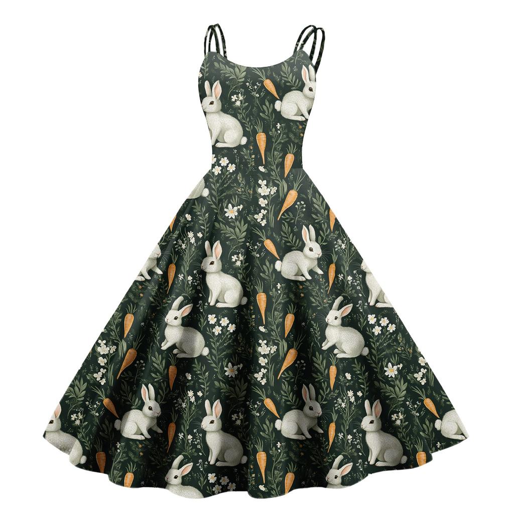 Women's Casual Fashion Print Sexy Off Shoulder Punk Retro Dress Retro Dress Dress