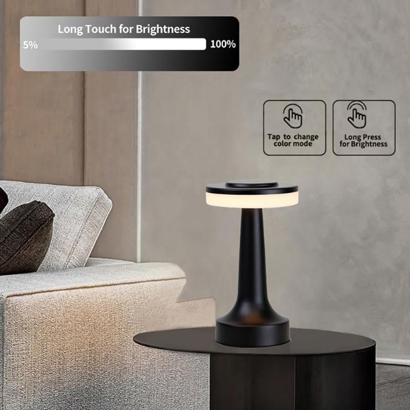 Portable LED Table Lamp with Touch Sensor, Rechargeable Battery Lasts Hours, For Kids' Bedrooms and Nightstand Table Lamps