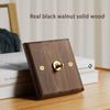 Черная ретро-панель тумблера на стену из грецкого ореха 1-4 клавиши 2-сторонняя из массива дерева двойная универсальная электрическая розетка EU/FR с USB-C