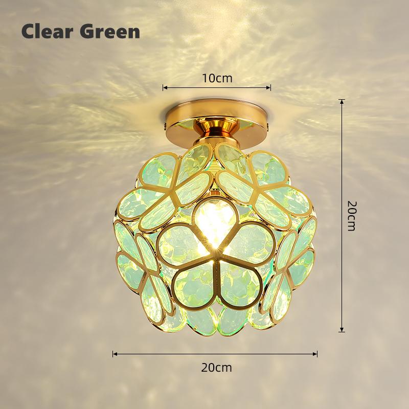 12 Вт светодиодный потолочный светильник Nordic Flower Ball E27 Tiffany Iron Acrylic Petal Inclusive Chandelier Aisle Corridor Home Decor Потолочный светильник