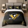 3Pcs Bedding SetPittsburgh Penguins Soft Bed Sheet and Two Pillowcases Home Bedroom Decor