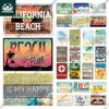 Decor Beach Vintage Plaque Metal Plate Retro Tin Signs Summer Wall Art Decoration Seaside Bar House Room Iron Painting