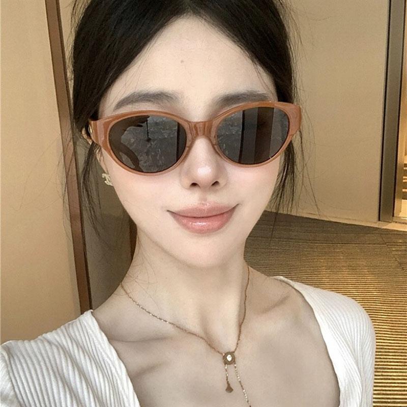 Material Ladies Sunglasses Cat Eye Shape Anti-Glare Outdoor Sun Glasses Bicycling Hiking Travelling Female Sunglass