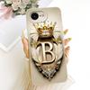 For iPhone 16e Case Cover Luxury A-Z Letters Fashion Crown 2D Painted Silicone Casing A3212 A3409 A3410 A3408