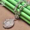 Korean 925 Sterling Silver Round Hollow Pendant Necklace High-Quality Fashion Jewelry For Women New Accessories Birthday Party