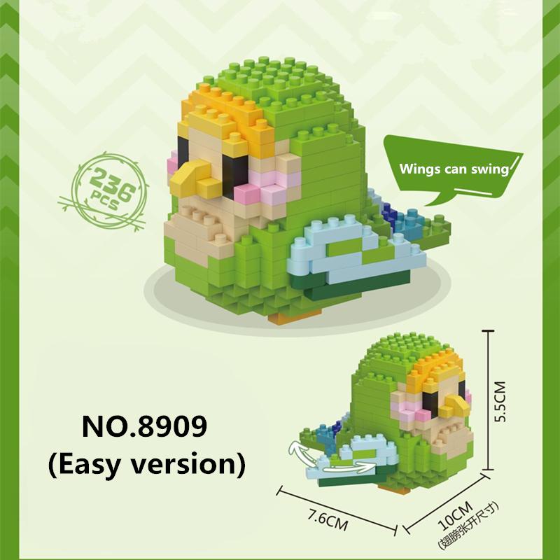 Kawaii Bird Series Micro Partic Building Blocks Cute Colorful Parrot Model DIY Bricks Decor Toys For Children Christmas Gifts