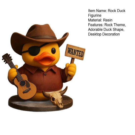 Фигурка утки в стиле рок, винтажная, расписанная вручную, статуя утки-рока, скульптура