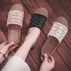 Fashion Women Linen Flat Slippers Casual Slides Women Sandals Indoor Shoes Linen Slippers