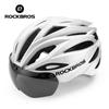 ROCKBROS Cycling Helmet 58-62cm Adjustable Magnetic Goggles Integrated Bike Safety Helmet Men Bicycle Helmet Cycling Headwear