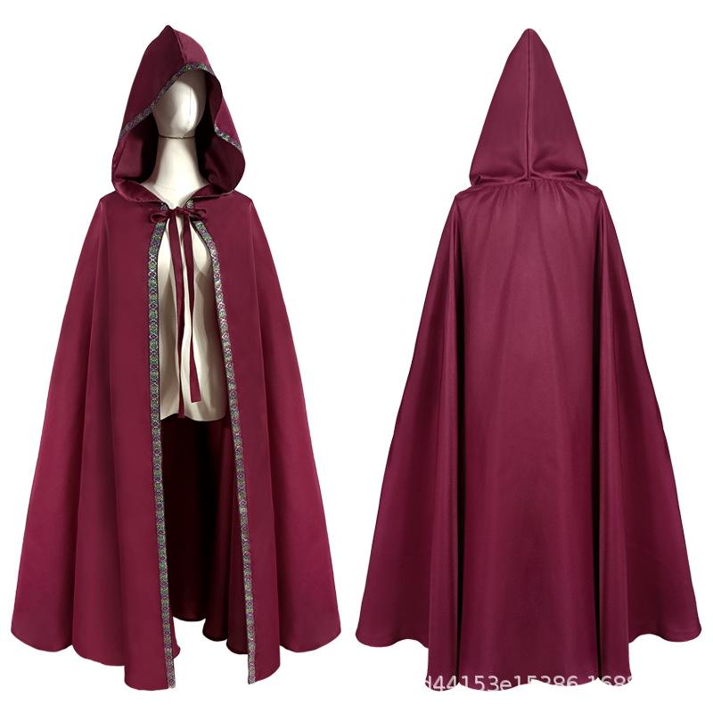 Hooded Medieval Cloak Costume for Halloween Party or Stage Performance