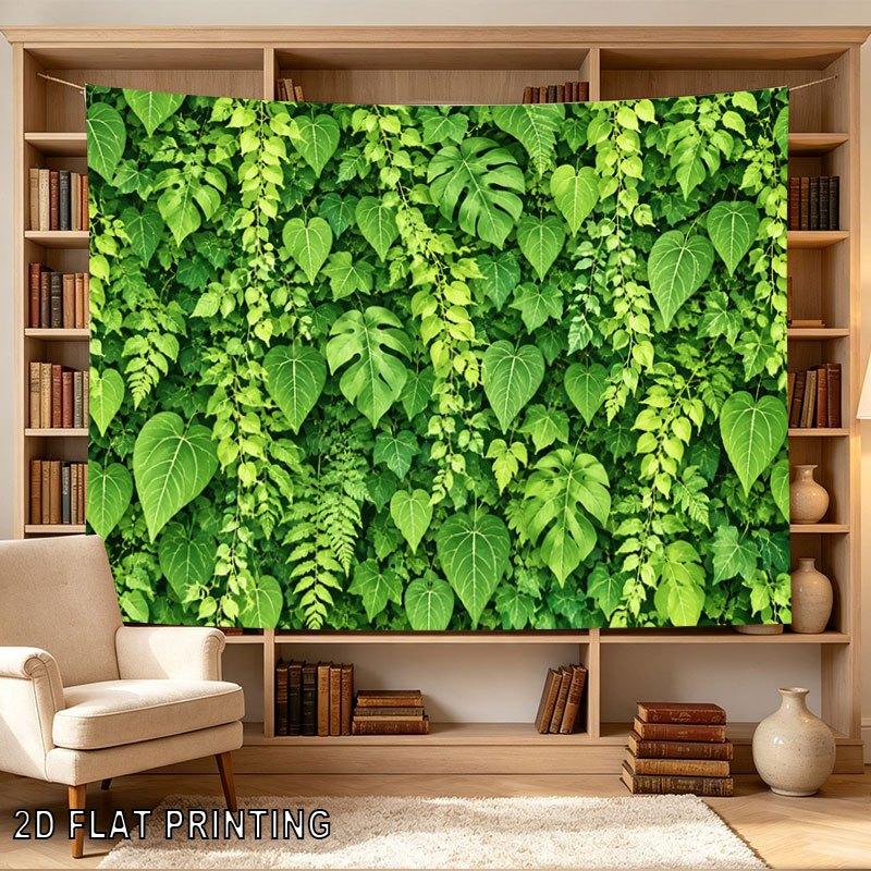 2D Flat, 1pc Horizontal Botanical Tapestry Wall Hanging - Lush Vine & Foliage Print Suitable for Decor, Modern Minimalist Wall, Fabric with Natural fo