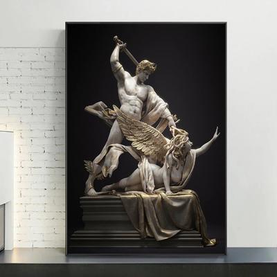 Персей с головой Медузы Скульптура Искусство Холст Картина Скандинавская мифология Рисунок Настенный Плакат Печатает Комнату Домашние Фотографии Декор