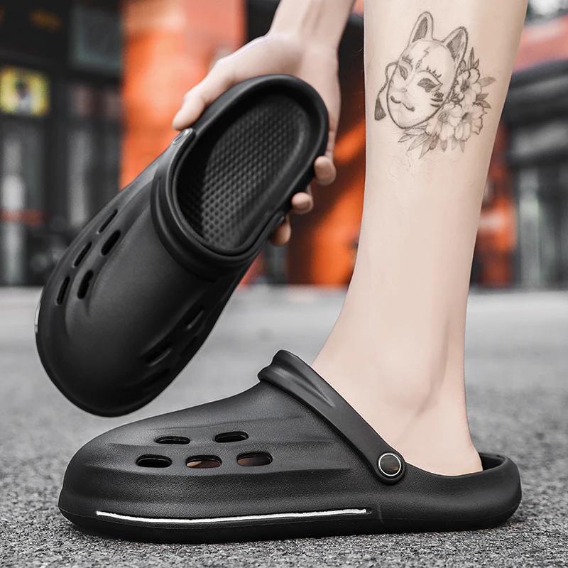 Fashion 2024 Summer New Men Outdoor Sandals Garden Clogs Male Casual Shoes Fashion Water Shoes Luxury Sandals Comfort Home Soft Slippers