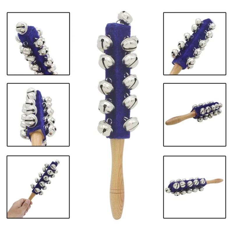Wooden 21 Bell Rod Orff Instruments Toys Early Education Stick Shaker Musical Toy for Children Kids Gifts Percussion Instruments
