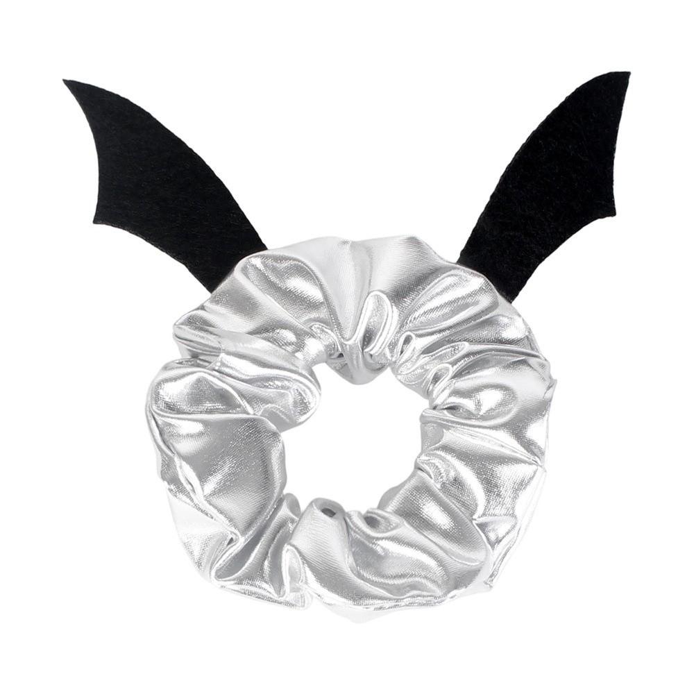 High Elastic Bat Wing Hairband Shiny Metallic Spider Hair Tie Halloween Scrunchies Festival Gift