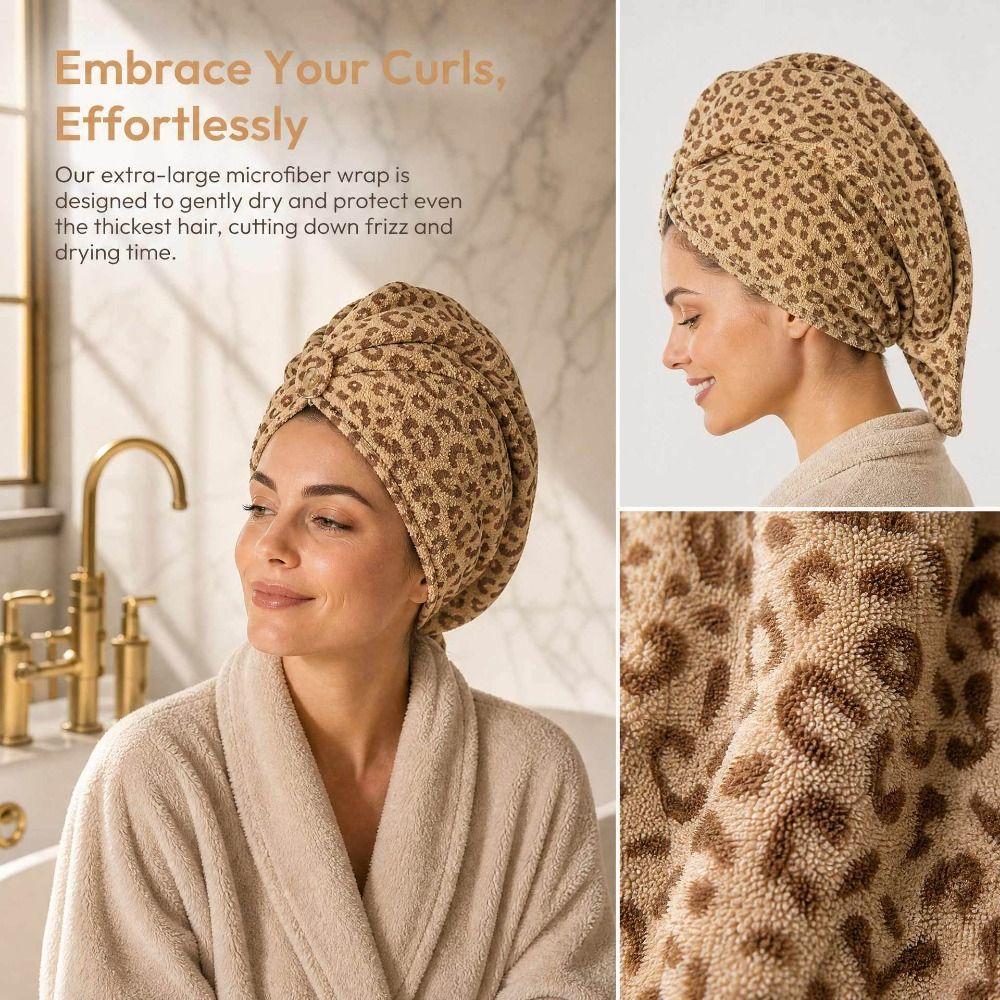Absorbent Dry Hair Caps Leopard Print Dry Hair Towel New Hair Drying Cap Hair