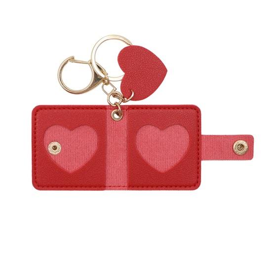 Family Photo Keychain Mini Album Faux Leather Personalized Picture Holder Retro Style Card Holder Key Ring