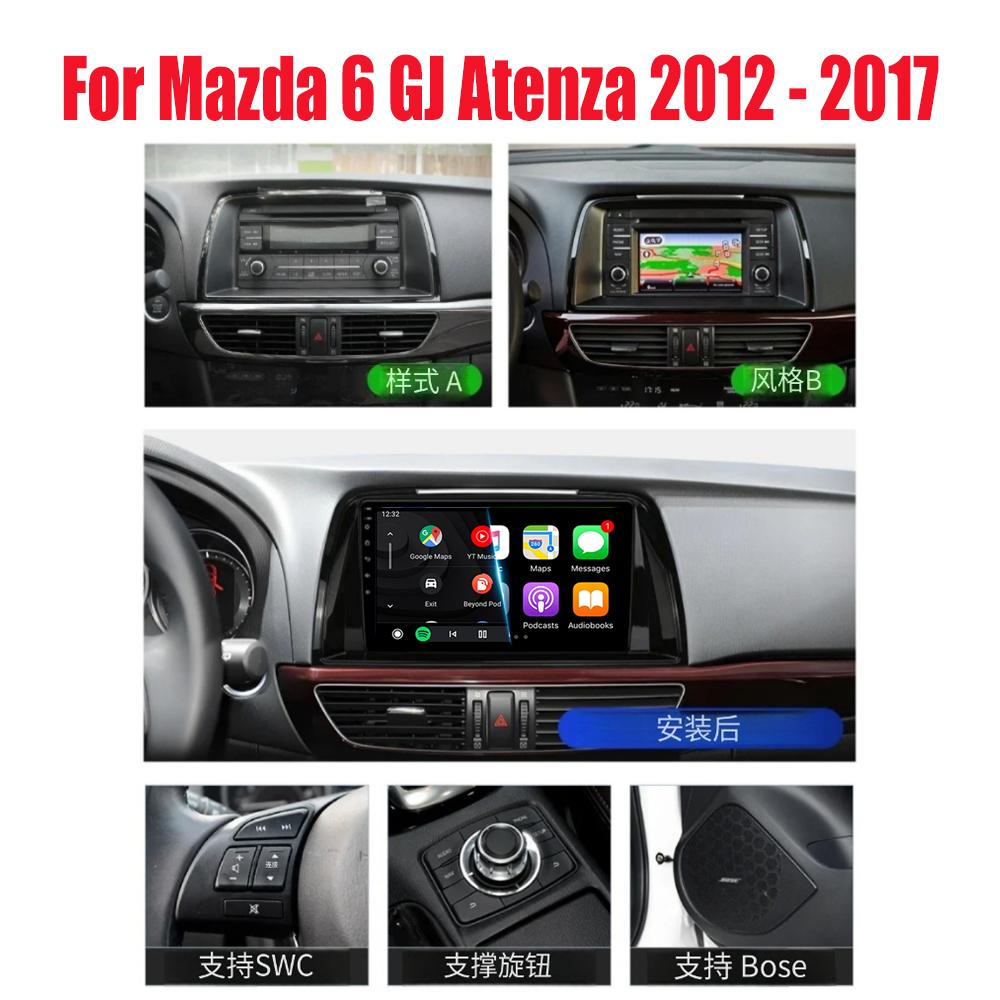 Для Mazda 6 GJ Atenza 2012 2013 2014 2015 2016 2017 Android 14 Carplay Auto Автомобильный мультимедиа Все-в-одном Автомобильный радиоприемник видеоплеер GPS
