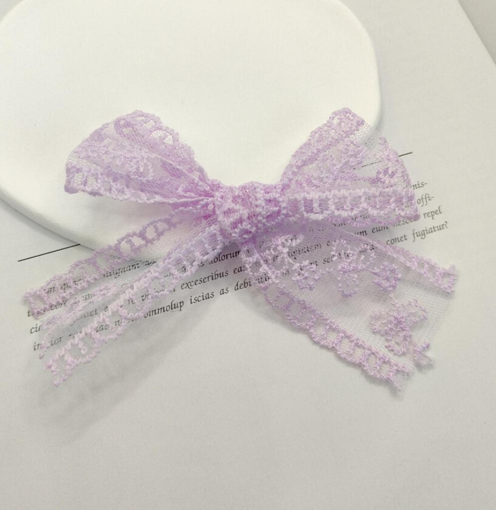 Сладкий темпераментный сетчатый кружевной бант для головы - аксессуары для волос и одежды своими руками