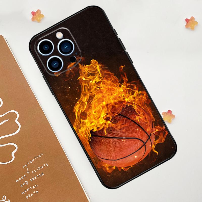 Чехол Basketball On Fire для iPhone 15 16 14 13 12 11 Pro Max Plus X XR XS Max 12 13 Mini мягкий бампер