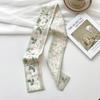 Green Is White And Tender, Long And Small Silk Scarves, Women'S Thin And Narrow Streamers, Tied Hair, Tied Bags, Decorative Souvenir Ribbons