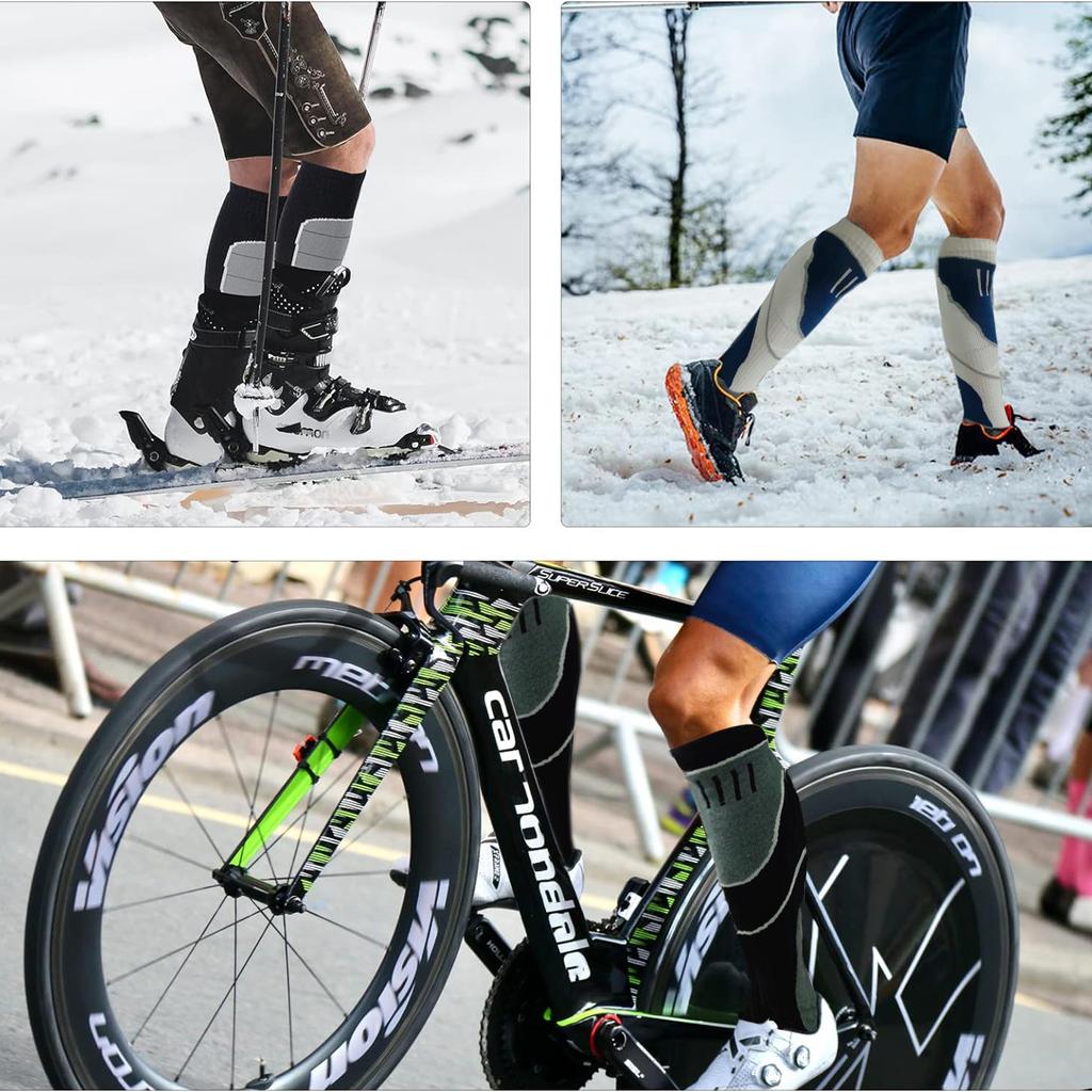 Wool Ski Socks,Thermal Knee-High Cold Weather Warm Socks For Snowboarding,Snow,Winter,Hunting