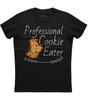 Professional Cookie Eater Funny Mens Short Sleeve Cotton Black T-shirt