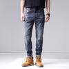 Spring and Summer New Men's American Retro Slim Straight Big Beef Stretch Jeans Trousers Men
