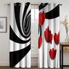 3D садовые простые стильные шторы с розовым цветком, 2 панели, детская комната для девочек, спальня, гостиная, кухня, украшение для дома, шторы