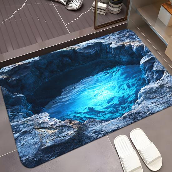 3D Коврик для пола с глубиной, Диатомовая земля, Абсорбирующий, Бездонная яма, Коврик для ванной, Нескользящий, Ковер с оптической иллюзией для декора ванной, спальни, гостиной