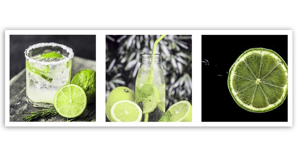 Canvas Print Lime Drink Panorama