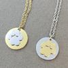 10pcs lot 304 stainless steel Mirror Polish Necklace Round Charms with Dog Paw Pendant Necklace Fashion Necklace