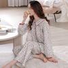 Пижама женская из чистого хлопка с длинным рукавом, женский осенне-зимний хлопковый тонкий комплект для дома