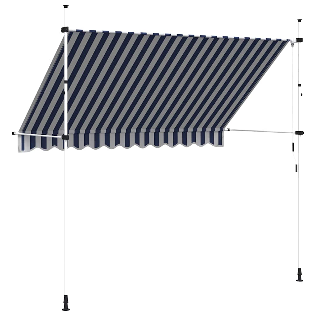 Manual Retractable Awning 300 cm Blue White Striped