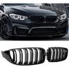 Auto Parts Grille Front Kidney Grille Grill Compatible for BMW 4 Series F32 F33 F36 (2013-2019) M3 M4 Double Slats Gloss Black Grills