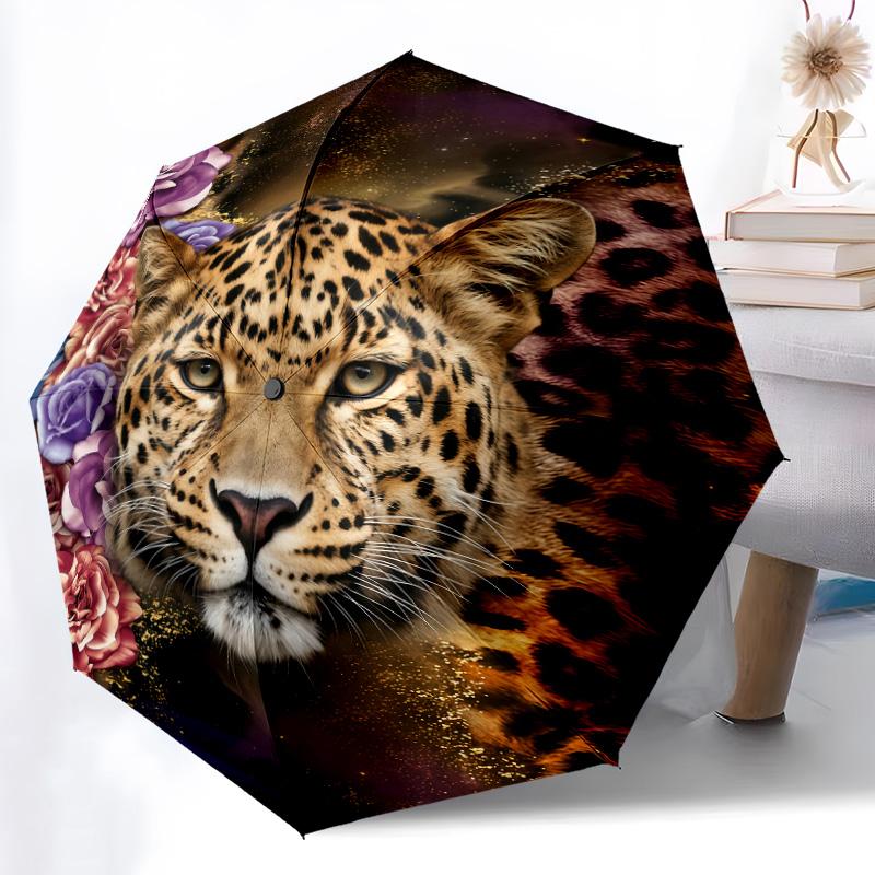 Дождевой зонт с узором «Золотой леопард»