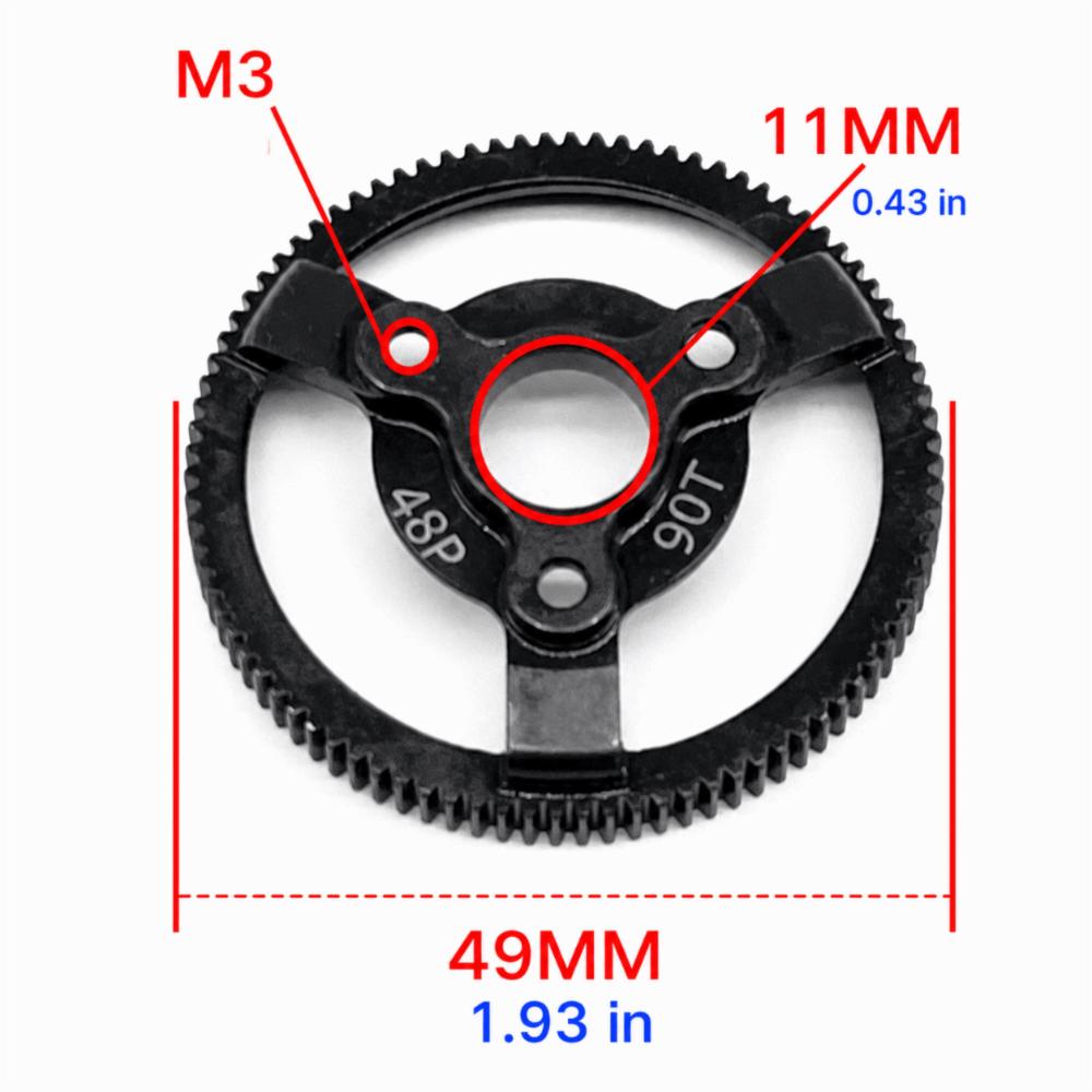 Balck Steel Pinion Gear Set Steel Upgrade Gear Gea Set for Traxxas 2WD 1/10 RC Car RC Car Upgrades