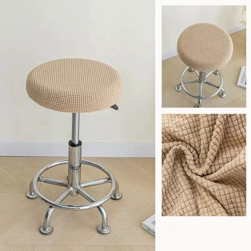 Round Jacquard Stool Cover Stretch Home Saet Cover Case Elastic Chair Cushion Cover Washable Bar Chair Slipcover Thickened Premium Quality