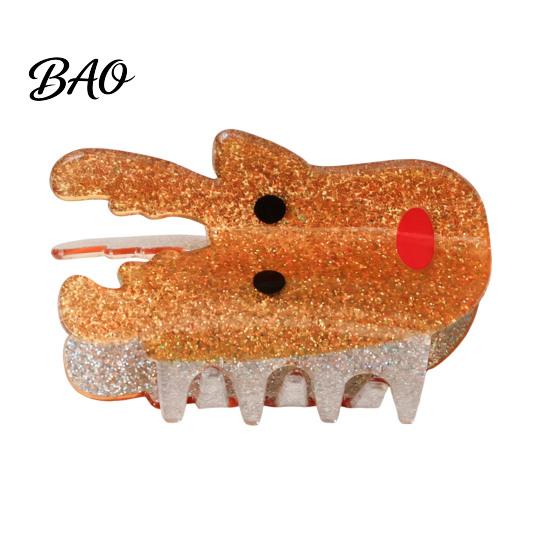 Elk Hair Clips for Women Claw Clip Women, Cute Christmas Patterns Non-Slip Strong Hold Stocking Stuffers Shark Clip, Lightweight Decorative Barrettes