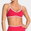 Youth Women Yoga Bra With Leopard Print And Color Block Edge For Fitness And Outdoor Sports