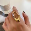 Hollow Irregular Geometric Big Rings For Men Women Resizable Golden Rings ARI