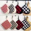 1Pc Red Black Plaid Grid Duckbill Insulation Glove Pad Table Mat Microwave Oven Mitts Baking Tool