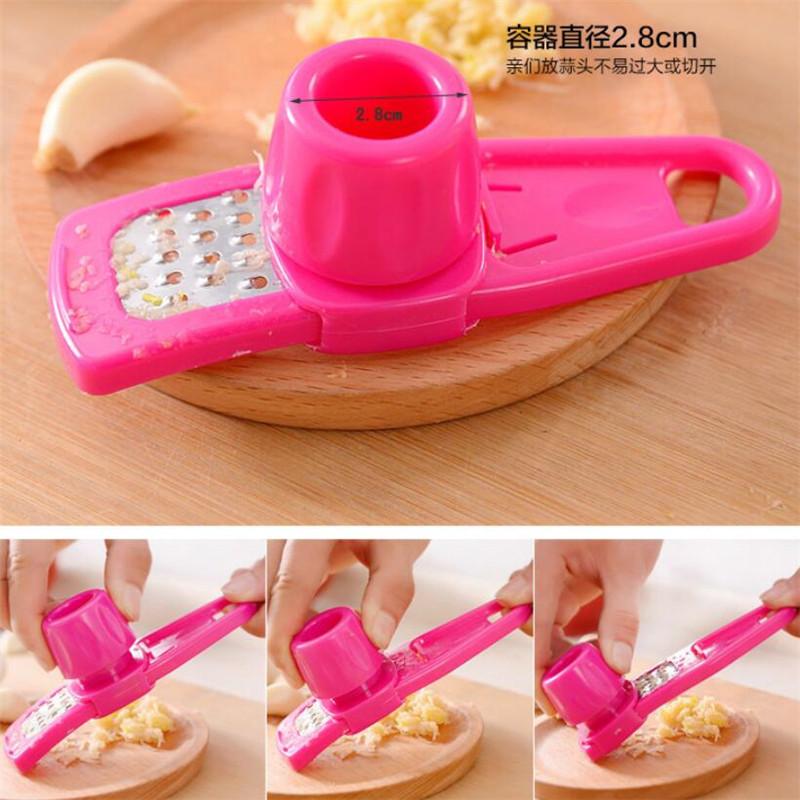 1 шт., нержавеющая сталь, PP, чеснокодавилка, резак для имбиря, цветной пластиковый шлифовальный инструмент, кухонная терка, измельчитель