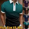 Casual Lapel T-shirt Young Men's Fashion Zipper T-shirt Short Sleeve T-shirt Men's 3D Green Shading Print T Shirt