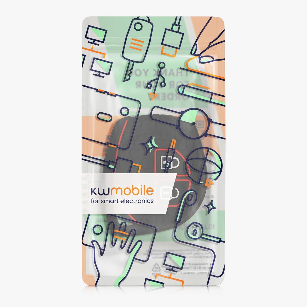 kwmobile Suzuki 2-Button Car Key Compatible Case - Silicone Key Case Fall Prevention Car Key - Key Case Black Matte/Red