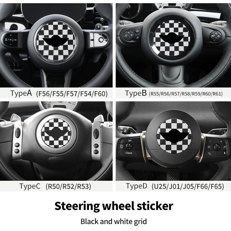 Car Steering Wheel Sticker For Mini Cooper F56 F55 F60 R56 R60 F65 U25 Countryman PU Leather Stickers Interior Car Accessories